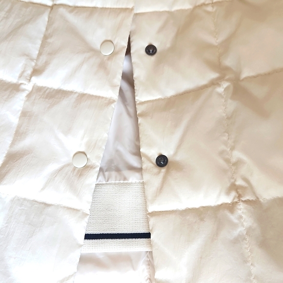 Vtg Trina Turk DUCK DOWN Puff Snap Jacket, Cream/White, Women's Small - Picture 13 of 13
